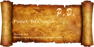 Poszt Dévald névjegykártya